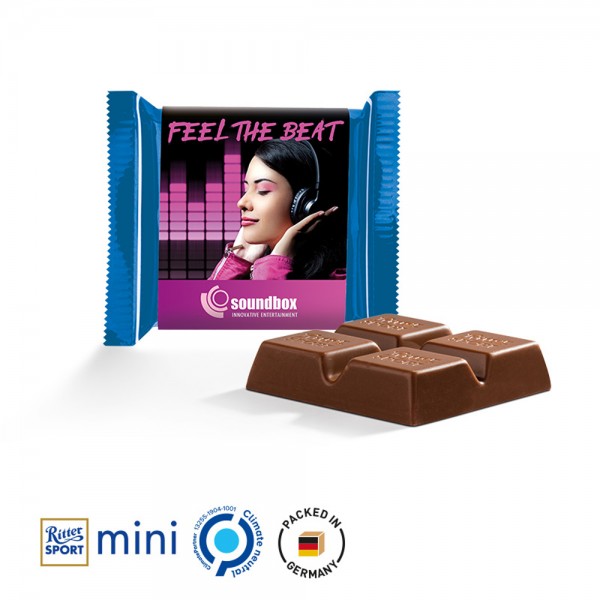 Ritter SPORT Mini aus weißem Papier Ritter SPORT Mini Edelvollmilch