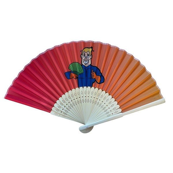 Polyester-Fächer mit Bambus