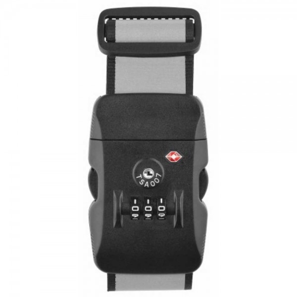 thanxx® Koffergurt "TSATravel" silber/schwarz