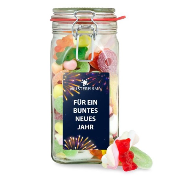 Einmachglas Buntes Neujahr