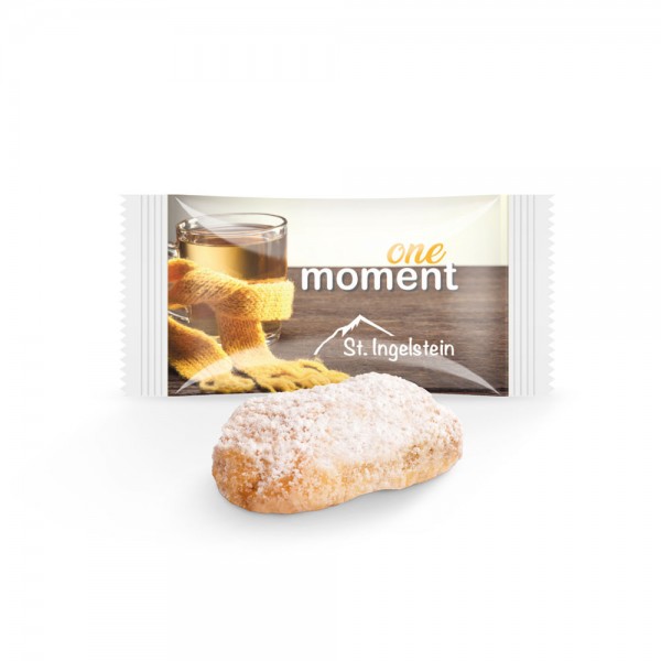 Stollenkonfekt mit Edelmarzipan Folie, weiß
