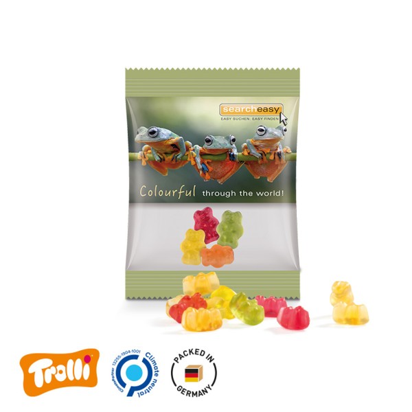 Minitüte, 84x70mm Folie, transparent Trolli Premium Bärchen, bunt gemischt