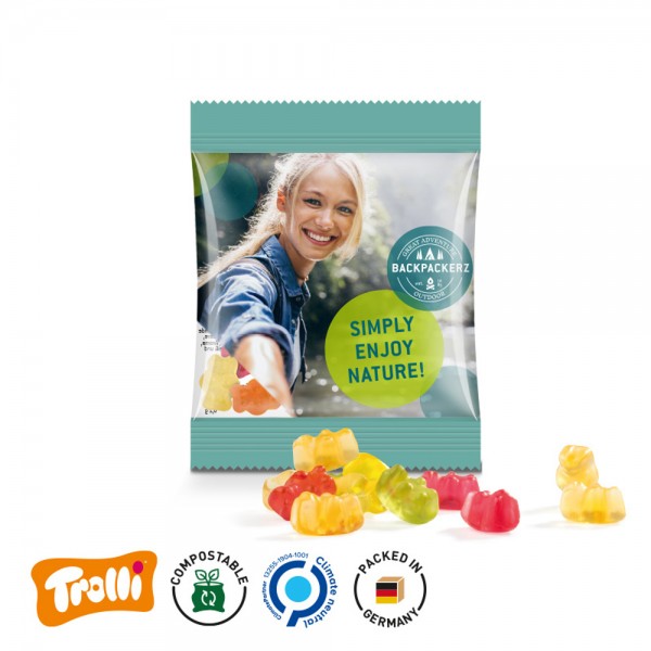Minitüte, 84x70mm kompostierbare Folie, transparent Trolli Premium Bärchen, bunt gemischt