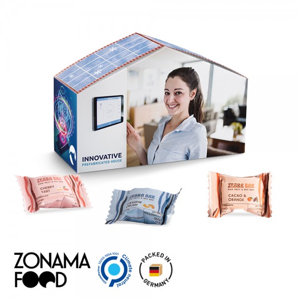 Haus Präsent Vollkartonhülle, weiß Zebra Bar Mini, 3 Sorten gemischt
