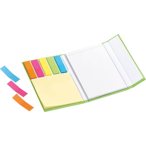 Notizbuch mit Haftnotizen