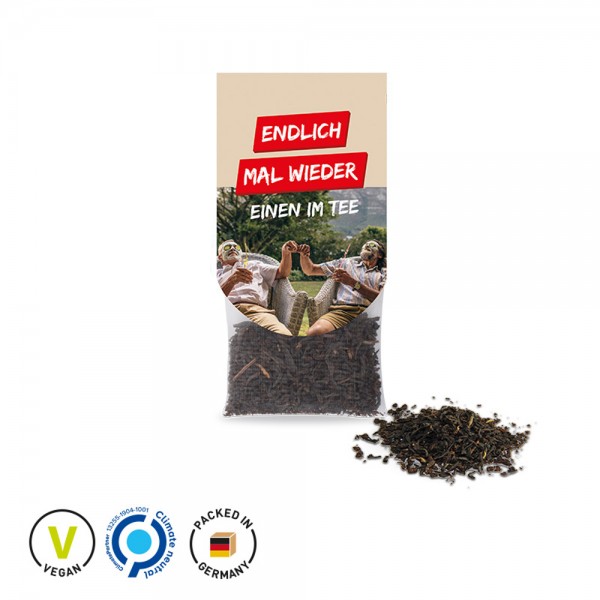 Premium Tee Tassenreiter aus Glanzkarton Schwarztee English Breakfast