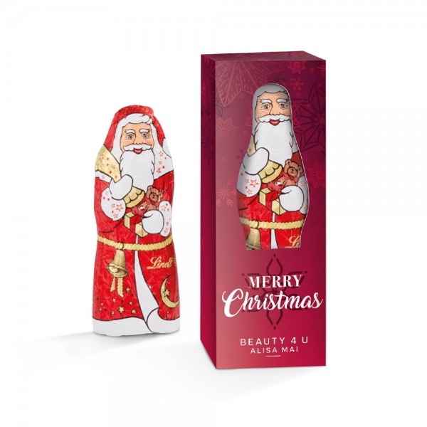 Lindt Weihnachtsmann 40g Werbebox aus weißem Karton