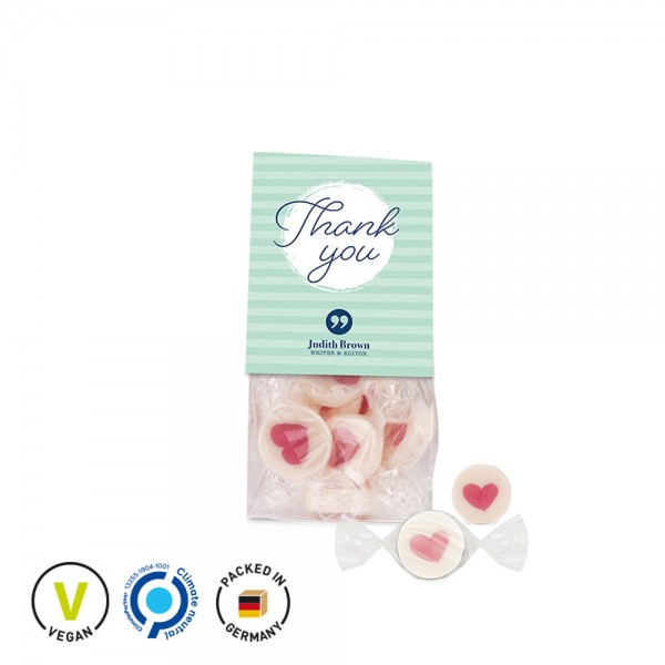 Candy Bag Werbereiter aus weißem Karton Herz