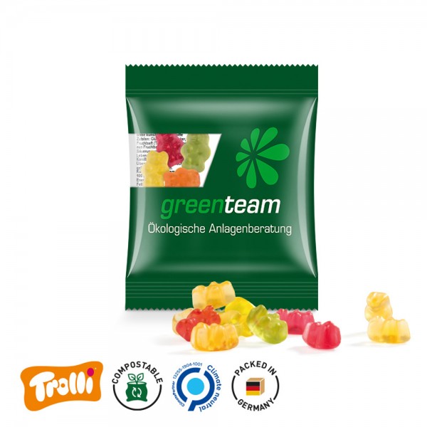 Minitüte, 84x70mm kompostierbare Folie, transparent Trolli Premium Bärchen, bunt gemischt