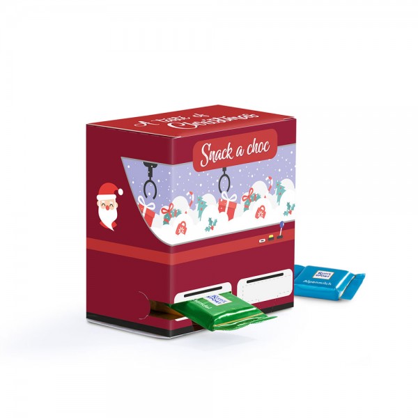 Adventsautomat Mini Vollkartonhülle, weiß 24 Ritter SPORT Schokotäfelchen Mischung: Alpenmilch, Knus