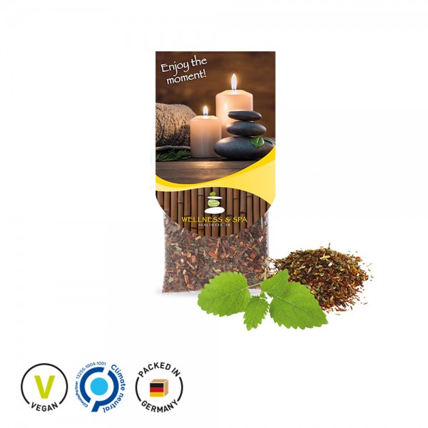 Premium Tee Tassenreiter aus Glanzkarton Kräutertee Feel Relaxed